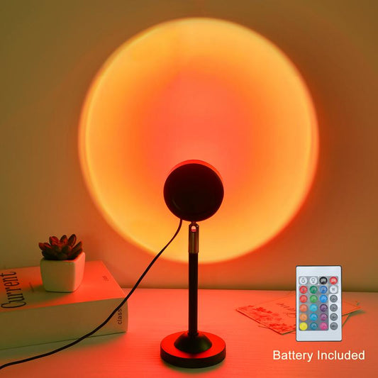 Fall Sunset Lamp Projector Light 180° Adjustable Sunset Mood Lamp, 4 Modes, Remote Control RGB Ambient Night Light for Bedroom, Gaming Room, Live Streaming Photography & Parties Home Wall Decor Party Live Streaming