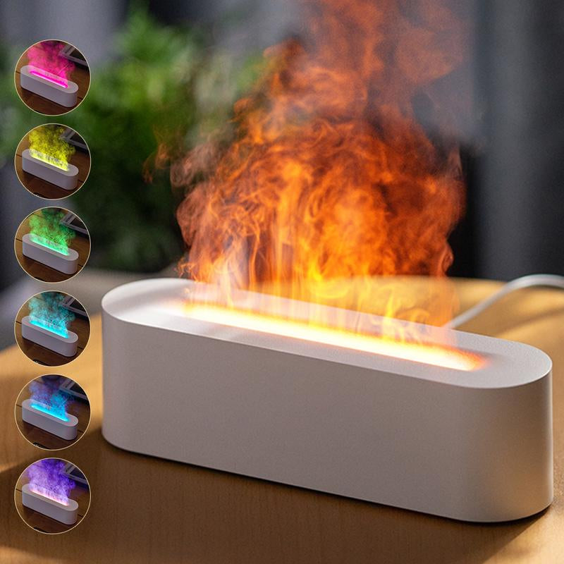 Portable Essential Oil Humidifier Colorful ,Imitation Flame Aromatherapy Oil Diffuser, Aromatherapy Cool Mist Diffusers with Flame Effect,150Ml Air Aroma Diffuser, Aroma Diffusers for Bedroom, Office, Spa, Yoga