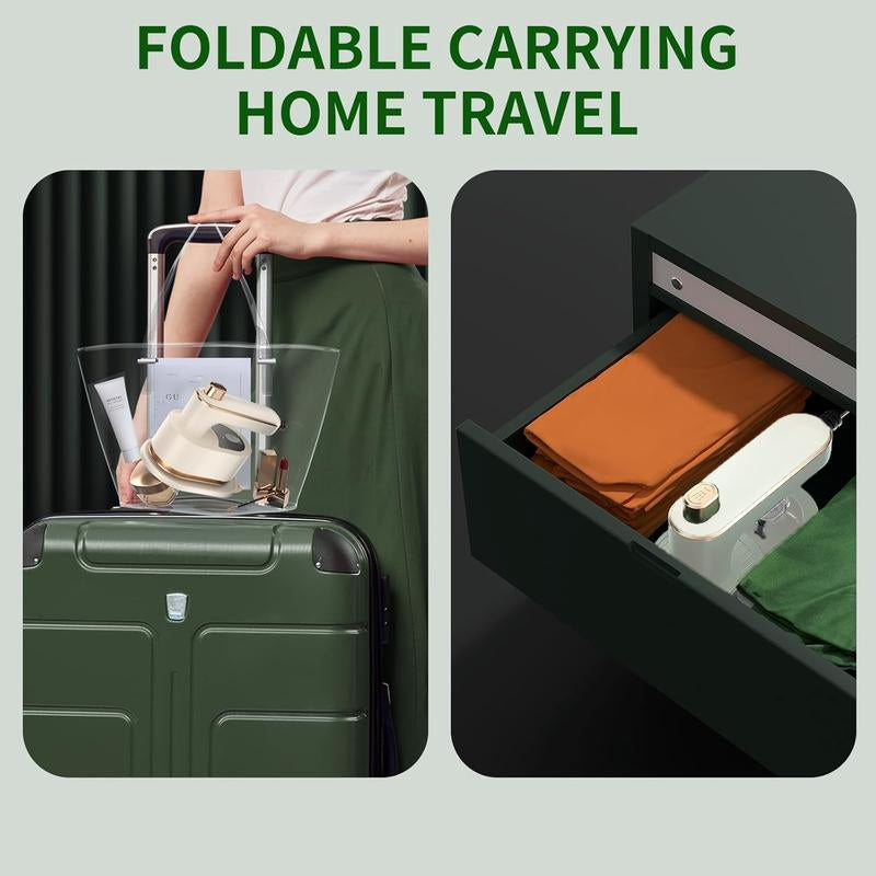 【Free.Ship】2025 Upgraded Mini Travel Lron for Clothes -Portable Handheld Steamlron with Wet & Dry Lroning for Home, Business & Travel (Beige/Green)