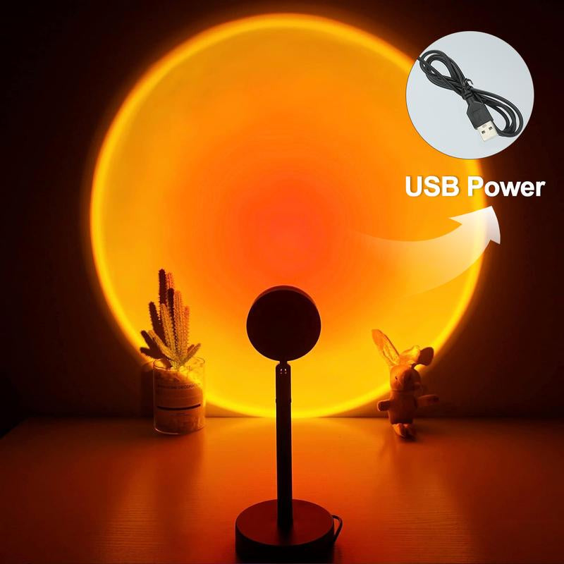 Fall Sunset Lamp Projector Light 180° Adjustable Sunset Mood Lamp, 4 Modes, Remote Control RGB Ambient Night Light for Bedroom, Gaming Room, Live Streaming Photography & Parties Home Wall Decor Party Live Streaming
