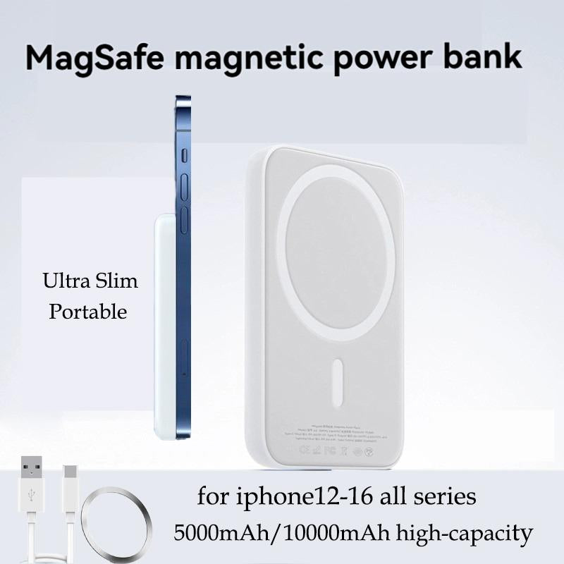 Mini for Magsafe-Compatible Portable Charger, 5000Mah/10000Mah 20W Fast Charger Compact Magnetic Power Bank for Iphone 16/15/14/13/12Pro Max/Plus/Mini, 20W USB-C Charging Battery Pack