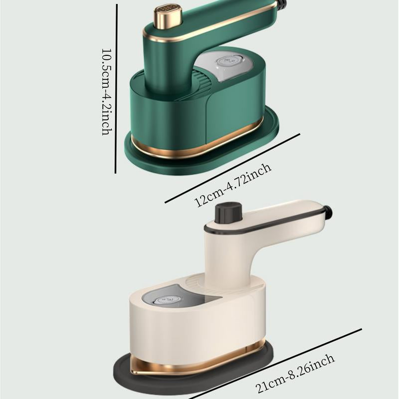 【Free.Ship】2025 Upgraded Mini Travel Lron for Clothes -Portable Handheld Steamlron with Wet & Dry Lroning for Home, Business & Travel (Beige/Green)