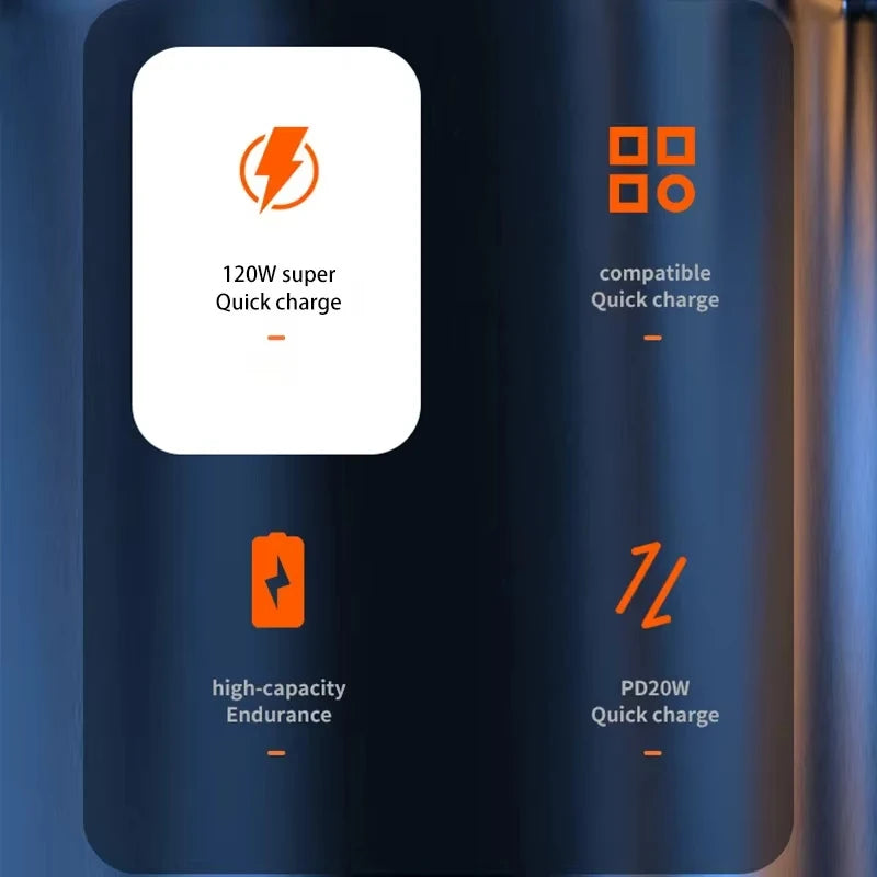 Xiaomi 200000mAh 120W Power Bank  Fast Charging Portable Mobile Power Ultralarge Capacity Digital Display External Battery 