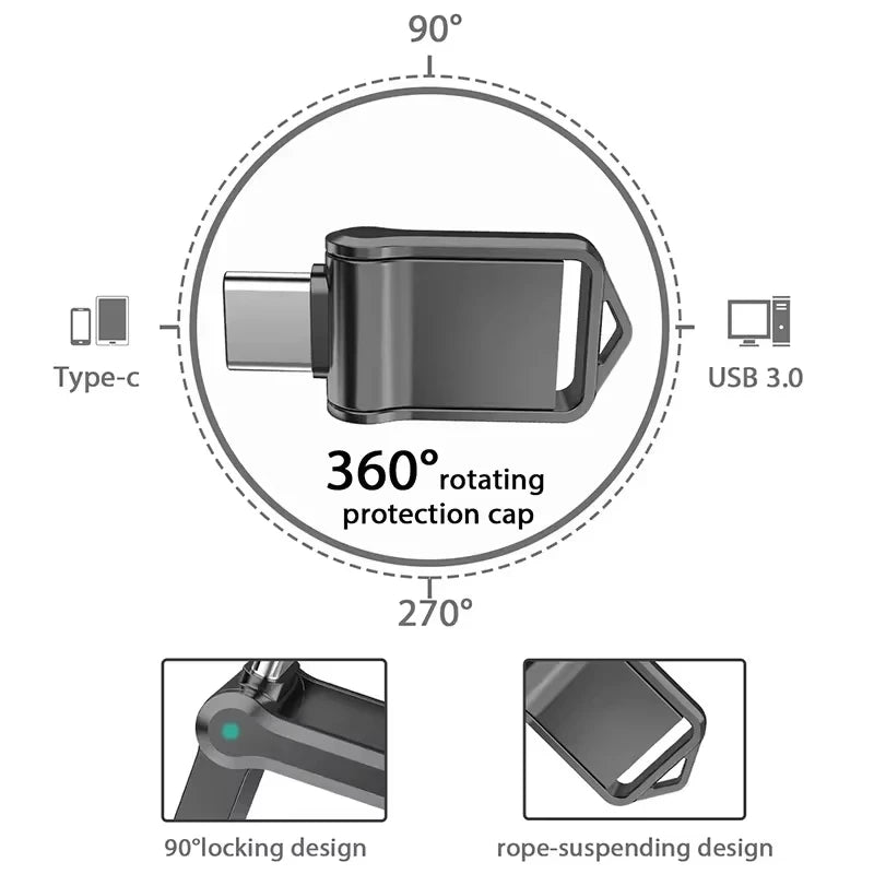 Xiaomi Mini 2TB Flash Drive USB 3.0 Fast Type C Pen Drive Memory Stick High Speed Data 512GB For Computers Phone PC Fast U Disk