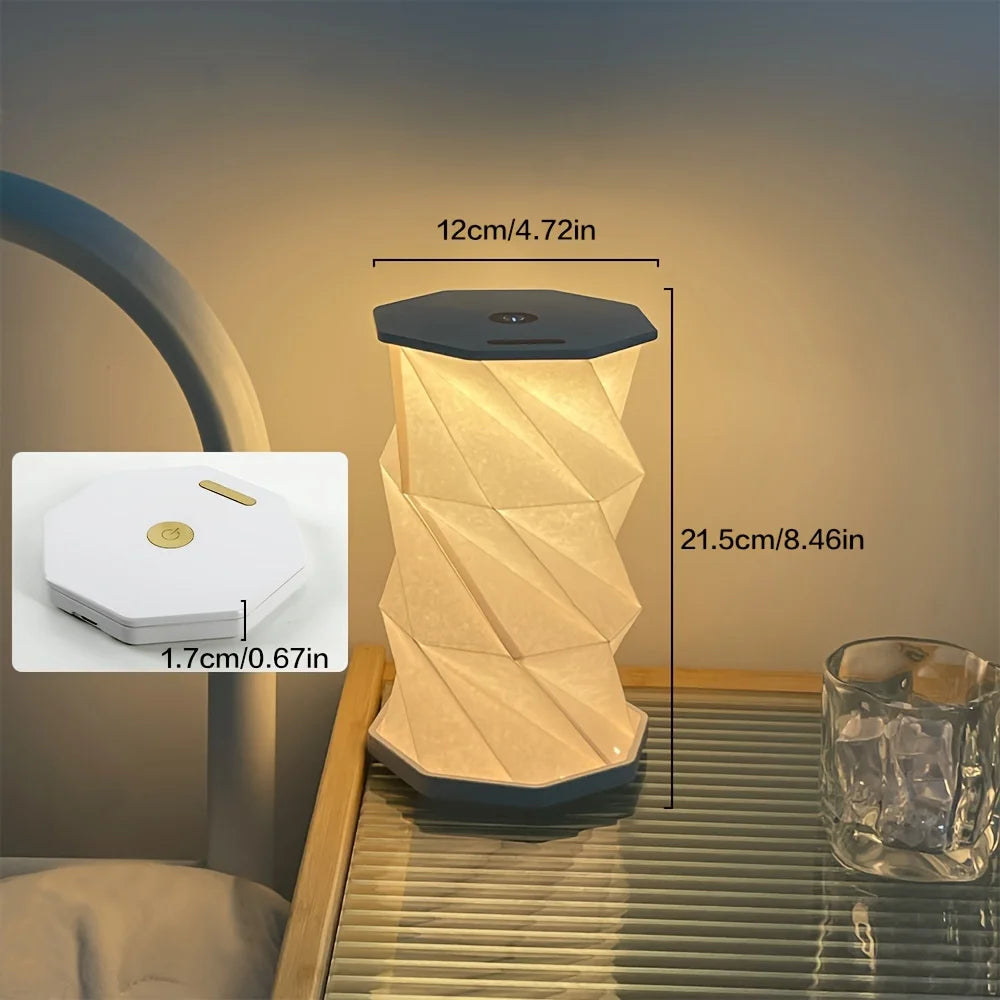 Outdoor Portable Folding Table Lamp Dimmable Paper Lantern for Camping Traveling Tent Night Light Emergency Home Bedroom Decor