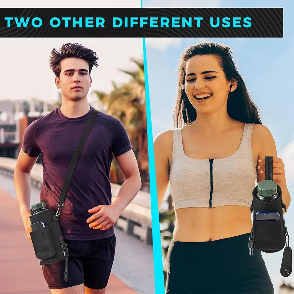 Magnetic Water Bottle Holder Built-in Magnet for Easy Attachment to Exercise Equipment Multi-Purpose with Sling Waterproof