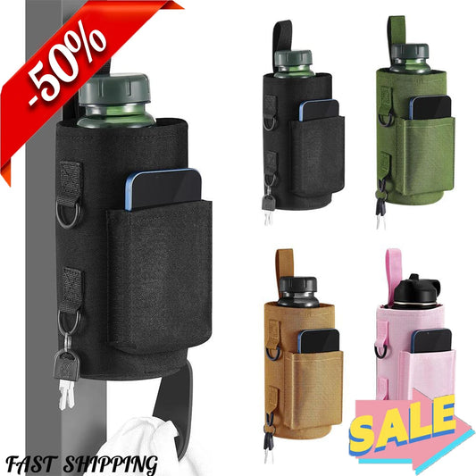 Magnetic Water Bottle Holder Built-in Magnet for Easy Attachment to Exercise Equipment Multi-Purpose with Sling Waterproof