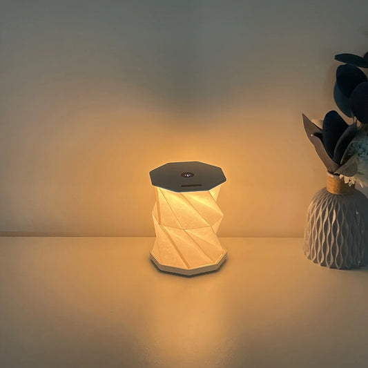 Outdoor Portable Folding Table Lamp Dimmable Paper Lantern for Camping Traveling Tent Night Light Emergency Home Bedroom Decor
