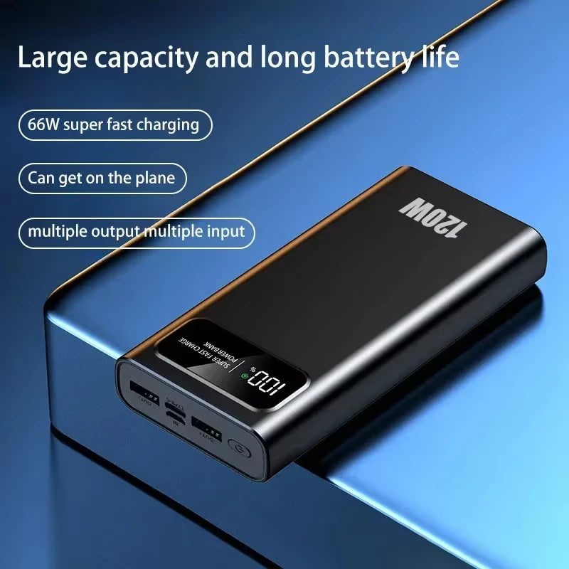Xiaomi 200000mAh 120W Power Bank  Fast Charging Portable Mobile Power Ultralarge Capacity Digital Display External Battery 