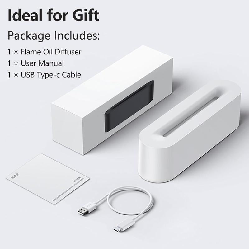 Portable Essential Oil Humidifier Colorful ,Imitation Flame Aromatherapy Oil Diffuser, Aromatherapy Cool Mist Diffusers with Flame Effect,150Ml Air Aroma Diffuser, Aroma Diffusers for Bedroom, Office, Spa, Yoga