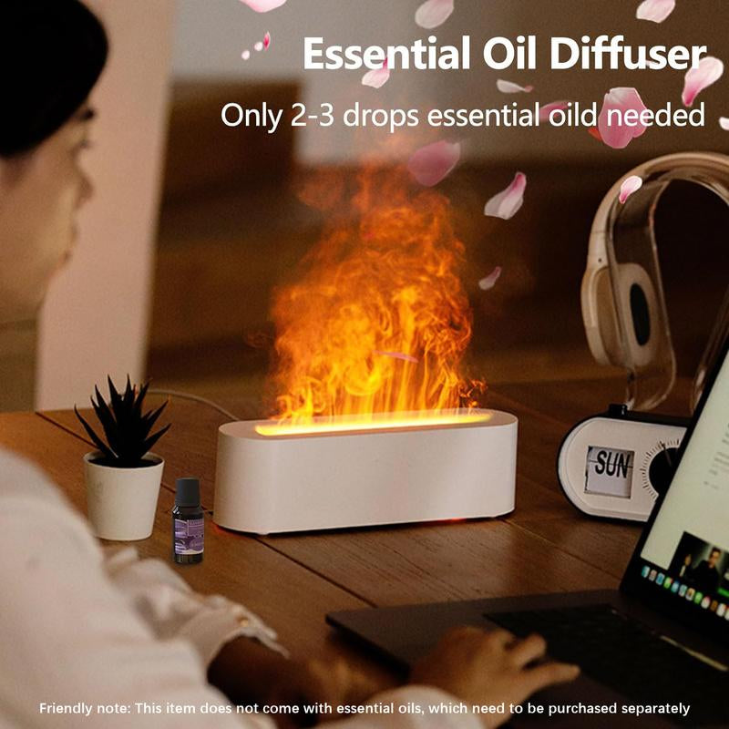 Portable Essential Oil Humidifier Colorful ,Imitation Flame Aromatherapy Oil Diffuser, Aromatherapy Cool Mist Diffusers with Flame Effect,150Ml Air Aroma Diffuser, Aroma Diffusers for Bedroom, Office, Spa, Yoga
