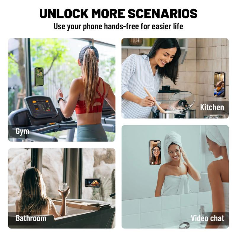 Silicone Magnetic Suction Cup Phone Mount, Phone Accessories Hands-Free Strong Grip Holder for Selfies and Videos, Silicon Phone Stand for Iphone and Android