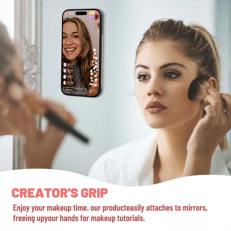 Silicone Magnetic Suction Cup Phone Mount, Phone Accessories Hands-Free Strong Grip Holder for Selfies and Videos, Silicon Phone Stand for Iphone and Android